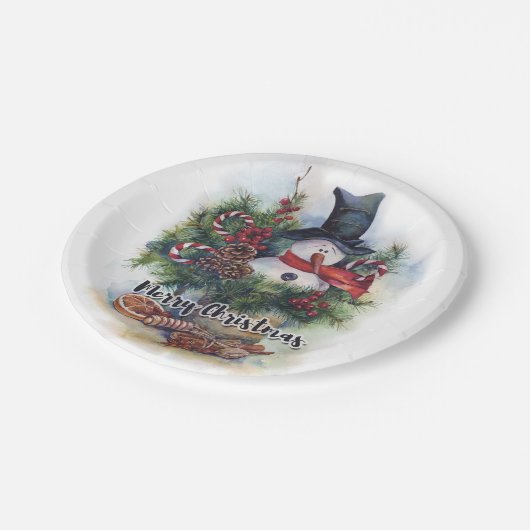 Vrolijk kerstfeest papieren bordje (Gekanteld)