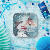 Vrolijk kerstfeest papieren bordje (Feest)