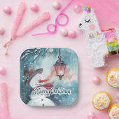 Vrolijk kerstfeest papieren bordje (Feest)