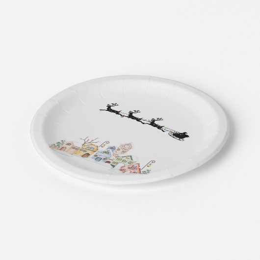 Vrolijk kerstfeest papieren bordje (Gekanteld)