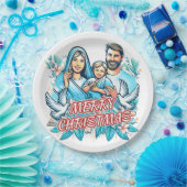Vrolijk kerstfeest papieren bordje (Feest)