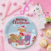 Vrolijk kerstfeest papieren bordje (Feest)