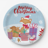 Vrolijk kerstfeest papieren bordje (Voorkant)