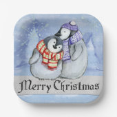 Vrolijk kerstfeest papieren bordje (Voorkant)