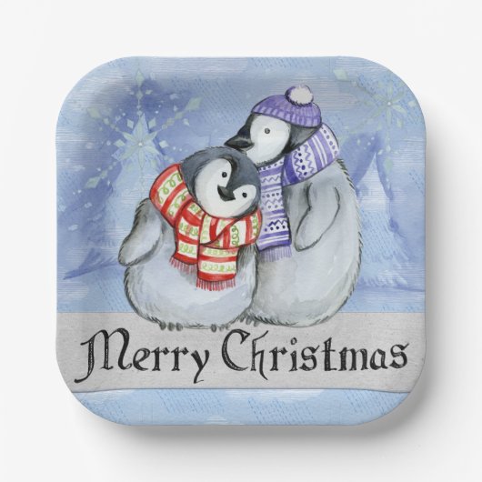 Vrolijk kerstfeest papieren bordje (Voorkant)