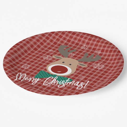 Vrolijk kerstfeest! papieren bordje (Gekanteld)