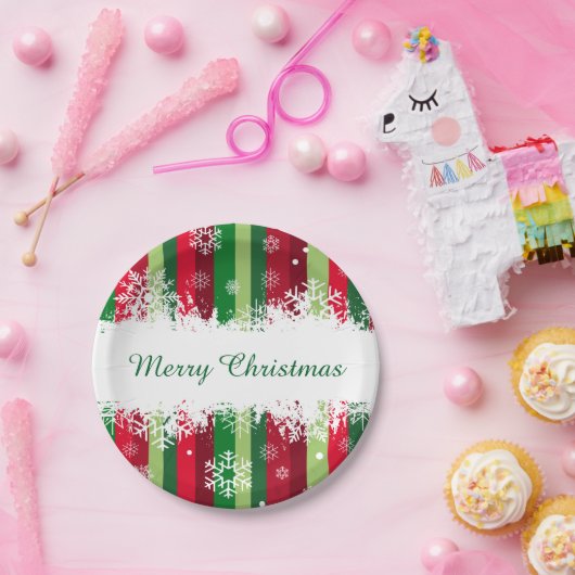 Vrolijk kerstfeest papieren bordje (Feest)