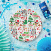 Vrolijk kerstfeest papieren bordje (Feest)