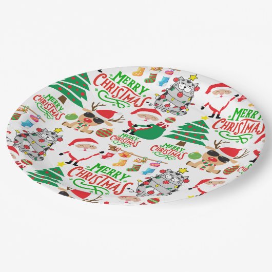 Vrolijk kerstfeest papieren bordje (Gekanteld)