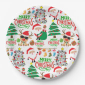 Vrolijk kerstfeest papieren bordje (Voorkant)