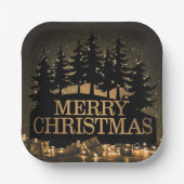 Vrolijk kerstfeest papieren bordje (Voorkant)