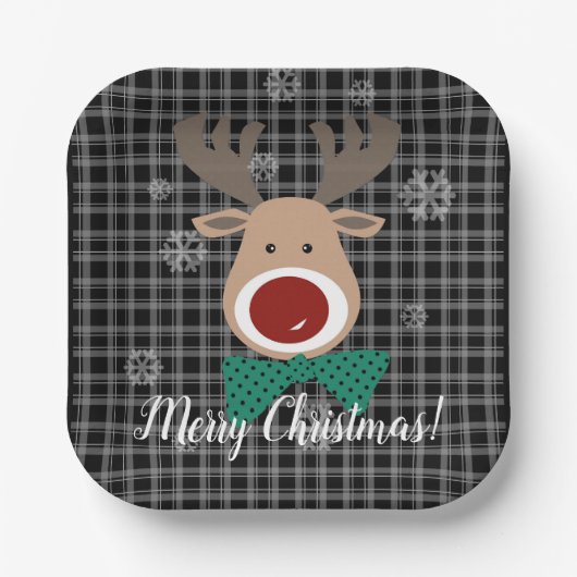 Vrolijk kerstfeest! papieren bordje (Voorkant)