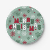 Vrolijk kerstfeest papieren bordje (Voorkant)