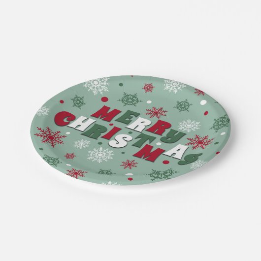 Vrolijk kerstfeest papieren bordje (Gekanteld)