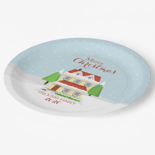 Vrolijk kerstfeest papieren bordje (Gekanteld)