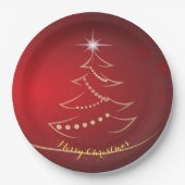 Vrolijk kerstfeest papieren bordje (Voorkant)