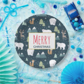 Vrolijk kerstfeest papieren bordje (Feest)