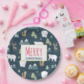 Vrolijk kerstfeest papieren bordje (Feest)