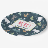 Vrolijk kerstfeest papieren bordje (Gekanteld)