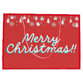 Vrolijk Kerstfeest - Papieren Tassen - Rood Groot Cadeauzakje (Achterkant)