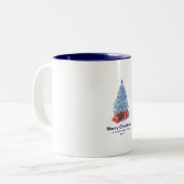 Vrolijk Kerstfeest Paraplu Tree's & Gift's Mok (Voorkant links)