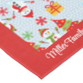 Vrolijk kerstfeest Pas Familienaam of Tekst aan Tafelkleed (Gekanteld)