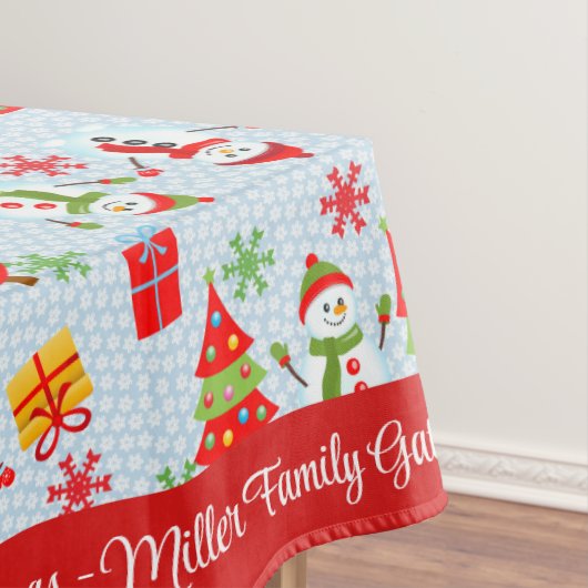 Vrolijk kerstfeest Pas Familienaam of Tekst aan Tafelkleed (Voorbeeld)