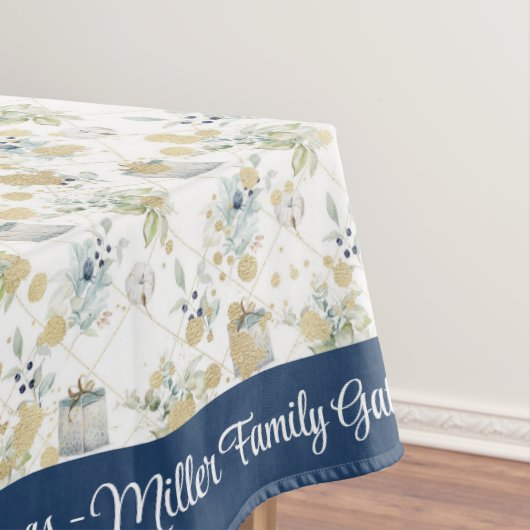 Vrolijk kerstfeest Pas Familienaam of Tekst aan Tafelkleed (Voorbeeld)