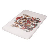 Vrolijk Kerstfeest Pembroke Welsh Corgi Puppies Badmat (Gekanteld)