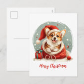 Vrolijk Kerstfeest Pembroke Welsh Corgi Puppies Feestdagenkaart (Voorkant / Achterkant)