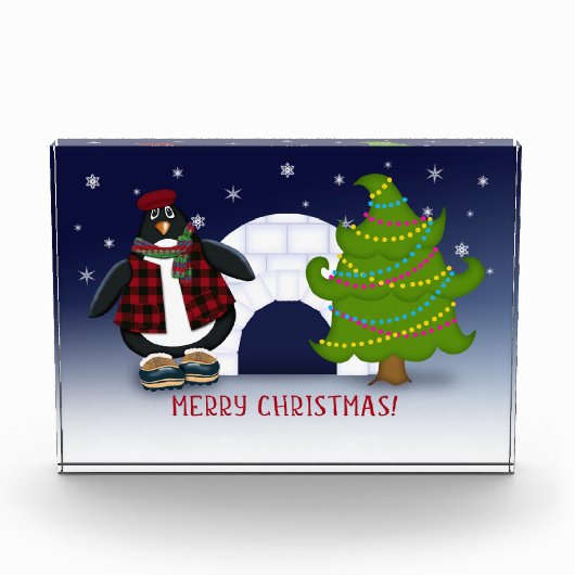 Vrolijk kerstfeest! Penguin | Feestdagen Shelf Dec Fotoblokken (Voorkant)