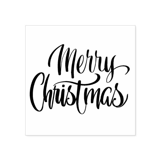 Vrolijk kerstfeest - Penseelkalligrafie Rubberstempel (Afrduk)