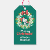 Vrolijk Kerstfeest Pepermunt Holiday Wreath Cadeaulabel (Voorkant)