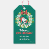 Vrolijk Kerstfeest Pepermunt Holiday Wreath Cadeaulabel (Achterkant)