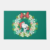 Vrolijk Kerstfeest Pepermunt Holiday Wreath Deurmat (Voorkant)