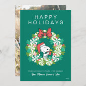 Vrolijk Kerstfeest Pepermunt Holiday Wreath Feestdagenkaart (Voorkant / Achterkant)