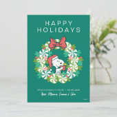 Vrolijk Kerstfeest Pepermunt Holiday Wreath Feestdagenkaart (Staand voorkant)