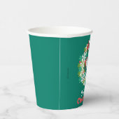 Vrolijk Kerstfeest Pepermunt Holiday Wreath Papieren Bekers (Rechts)