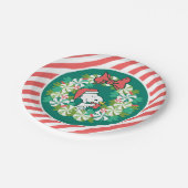 Vrolijk Kerstfeest Pepermunt Holiday Wreath Papieren Bordje (Gekanteld)