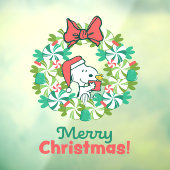 Vrolijk Kerstfeest Pepermunt Holiday Wreath Raamsticker (Vel 3)