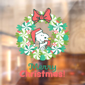 Vrolijk Kerstfeest Pepermunt Holiday Wreath Raamsticker (Vel 2)