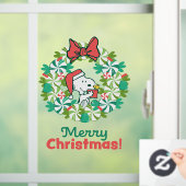 Vrolijk Kerstfeest Pepermunt Holiday Wreath Raamsticker (Huis)