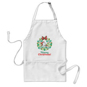 Vrolijk Kerstfeest Pepermunt Holiday Wreath Standaard Schort