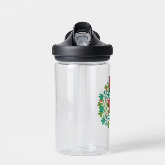 Vrolijk Kerstfeest Pepermunt Holiday Wreath Waterfles (Voorkant)