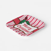 Vrolijk Kerstfeest Pepermunt Papier Borden Papieren Bordje (Gebogen)