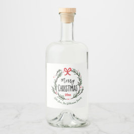 Vrolijk kerstfeest Personaliseer vakantie gunst Likeurfles Etiket