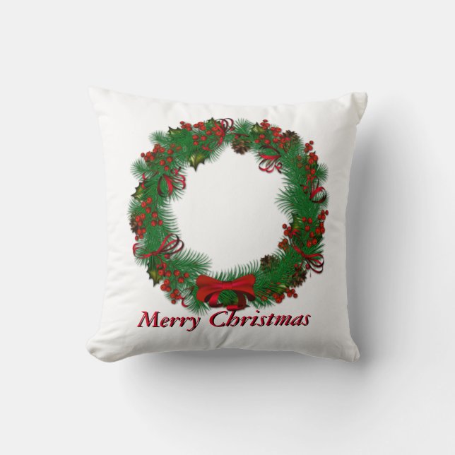 Vrolijk kerstfeest personaliseren kussen (Voorkant)
