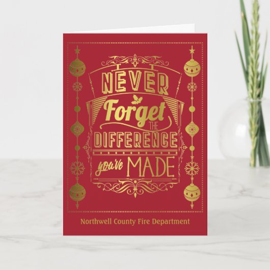 Vrolijk Kerstfeest Personeelsvakantie Kaart (Voorkant)