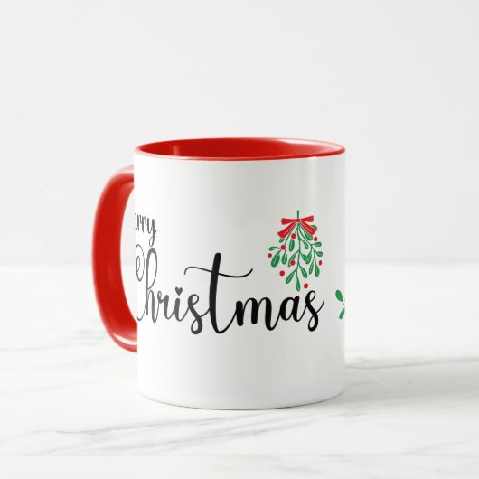 Vrolijk kerstfeest persoonlijke naam mok (Voorkant links)