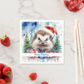 Vrolijk Kerstfeest Pet Feestelijke Egel - Servet (Insitu)